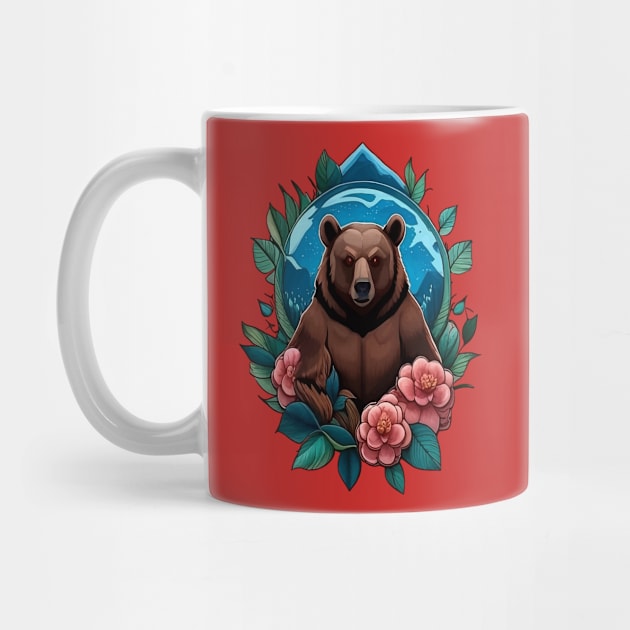 Black Bear Surrounded by Camellia Alabama State by taiche